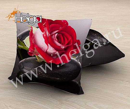 Купить Алая роза арт.ТФП4795 (45х45-1шт) фотоподушка (подушка Мокрый шелк ТФП)
