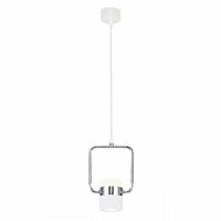 Купить Подвесной светодиодный светильник Eurosvet Oskar 50165/1 LED хром/белый