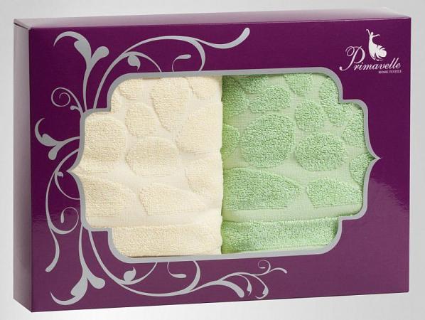Купить Набор из 2-х полотенец Piera 50х90+50х90 в подарочной упаковке зеленый+ ваниль (42850509-P4028)