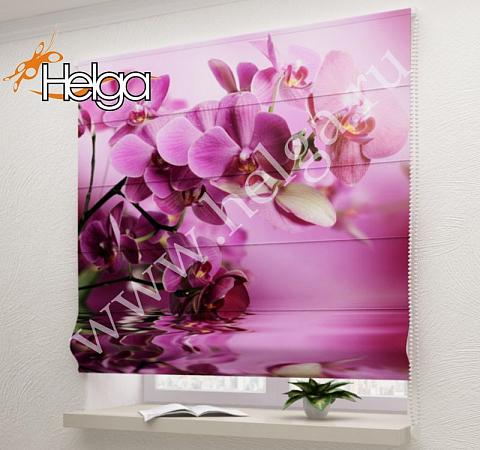 Купить Пурпурные орхидеи арт.ТФР4870 римская фотоштора (Габардин 2v 80х160ТФР)