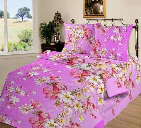 Купить Комплект постельного белья 1,5-спальный, бязь "Люкс" (Магнолия, розовый)