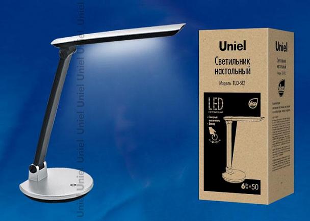 Купить Настольная лампа (07540) Uniel TLD-512 Silver/LED/550Lm/4500K/Dimer