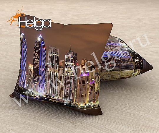 Купить Дубай небоскребы арт.ТФП3579 (45х45-1шт) фотоподушка (подушка Габардин ТФП)