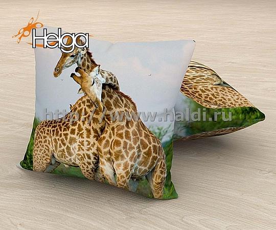 Купить Влюбленные жирафы арт.ТФП3265 (45х45-1шт) фотоподушка (подушка Габардин ТФП)