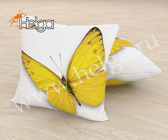 Купить Бабочка желтая арт.ТФП4013 (45х45-1шт) фотоподушка (подушка Мокрый шелк ТФП)