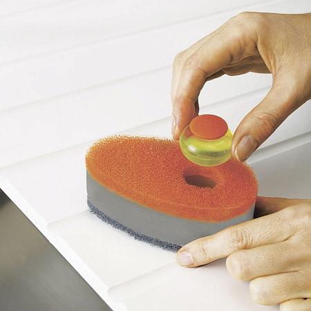 Купить Набор губок с капсулой для моющего стредства soapy sponge™ из 3 штук оранжевый
