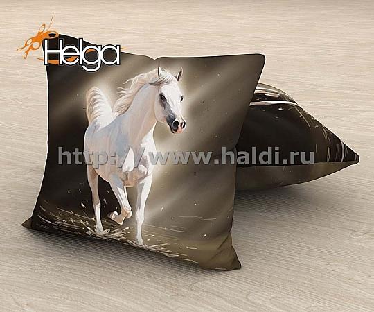 Купить Белая лошадь холст арт.ТФП2945 (45х45-1шт) фотоподушка (подушка Габардин ТФП)