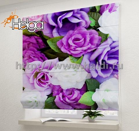 Купить Пурпурные розы арт.ТФР2013 римская фотоштора (Киплайт 1v 60x160 ТФР)