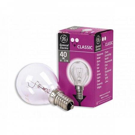 Купить Лампа накаливания  E14 40W шар прозрачная GE19788