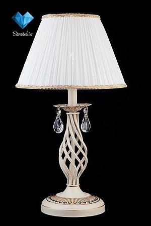 Купить Настольная лампа Eurosvet 10054/1 белый с золотом/прозрачный хрусталь Strotskis