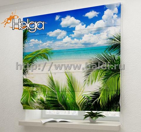 Купить Тропический пляж арт.ТФР3539 v4 римская фотоштора (Блекаут1v 60x160 ТФР)