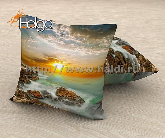 Купить Море и скалы на закате арт.ТФП2745 v2 (45х45-1шт) фотоподушка (подушка Блэкаут ТФП)