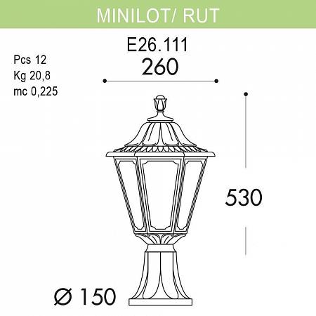 Купить Уличный светильник Fumagalli Minilot/Rut E26.111.000.BXF1R
