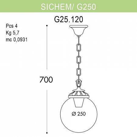 Купить Уличный подвесной светильник Fumagalli Sichem/G250 G25.120.000.AXE27