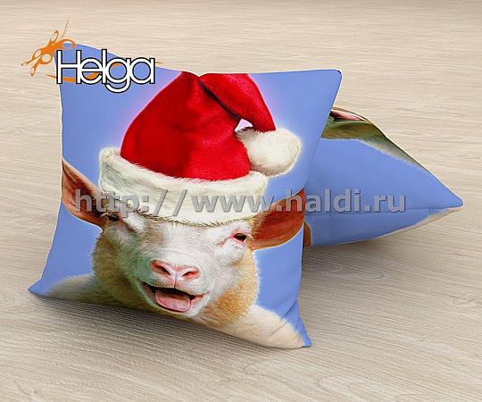 Купить Новогодняя овца арт.ТФП3968 (45х45-1шт) фотоподушка (подушка Габардин ТФП)
