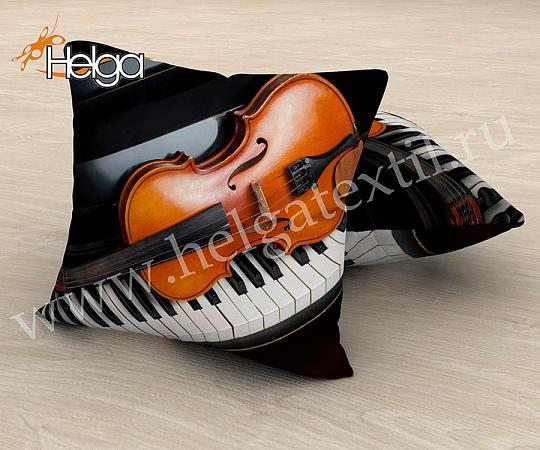 Купить Фортепиано и скрипка арт.ТФП3138 (45х45-1шт) фотонаволочка (наволочка Мокрый шелк ТФП)