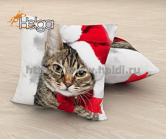 Купить Новогодний котенок арт.ТФП2934 (45х45-1шт) фотоподушка (подушка Оксфорд ТФП)