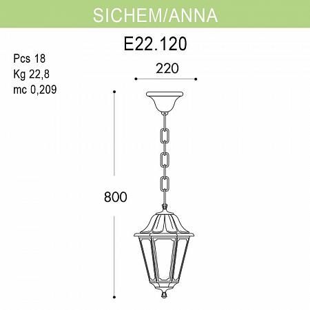 Купить Уличный подвесной светильник Fumagalli Sichem/Anna E22.120.000.AYE27