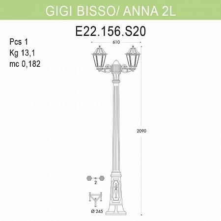 Купить Уличный фонарь Fumagalli Gigi Bisso/Anna E22.156.S20.AXE27