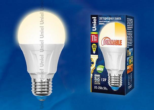 Купить Лампа светодиодная диммируемая (UL-00000687) E27 11W 3000K шар матовый LED-A60-11W/WW/E27/FR/DIM