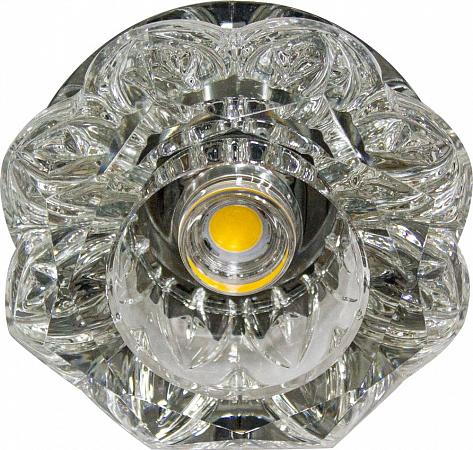 Купить Светильник встраиваемый светодиодный Feron JD90 потолочный 10W 3000K прозрачный хром