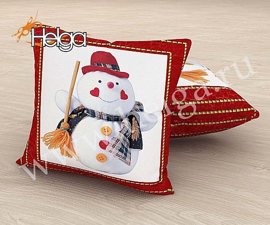 Купить Снеговичок с метлой арт.ТФП5136 (45х45-1шт) фотоподушка (подушка Блэкаут ТФП)