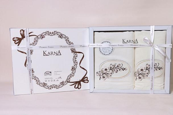 Купить Комплект велюровых полотенец "KARNA" MIRANDA 50x90-70х140 см 100% хлопок