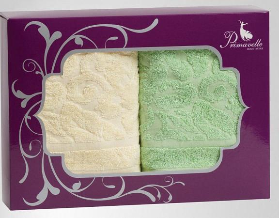 Купить Набор из 2-х полотенец Fiona 50х90+50х90 в подарочной упаковке зеленый+ ваниль (42850509-F4028)
