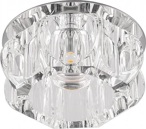 Купить Светильник встраиваемый светодиодный Feron JD159 потолочный 10W 3000K прозрачный хром