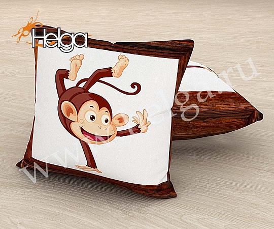 Купить Спортивная обезьянка арт.ТФП5142 (45х45-1шт) фотоподушка (подушка Мокрый шелк ТФП)