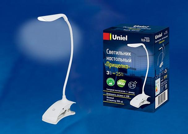 Купить Настольная лампа (UL-00001494) Uniel TLD-533 White/LED/250Lm/5500K/Dimmer