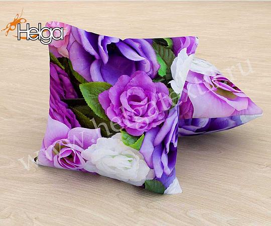 Купить Пурпурные розы арт.ТФП2013 (45х45-1шт) фотонаволочка (наволочка Мокрый шелк ТФП)