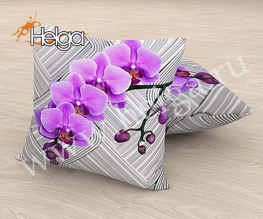 Купить Лиловые орхидеи арт.ТФП4819 (45х45-1шт) фотонаволочка (наволочка Мокрый шелк ТФП)