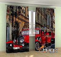 Купить Старинные автомобили в Праге арт.ТФА3863 (145х275-2шт) фотошторы (штора Блэкаут ТФА)