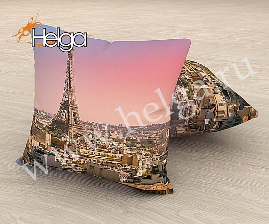 Купить Париж на закате арт.ТФП3402 v3 (45х45-1шт) фотоподушка (подушка Блэкаут ТФП)