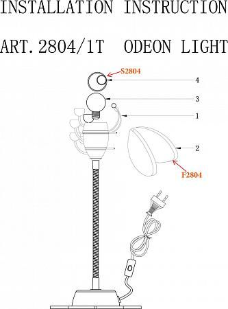 Купить Настольная лампа Odeon Light Ape 2804/1T