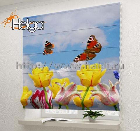 Купить Бабочки арт.ТФР2563 римская фотоштора (Блекаут1v 60x160 ТФР)