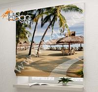 Купить Мексика Пляж арт.ТФР2086 римская фотоштора (Шифон 1v 60x160 ТФР)