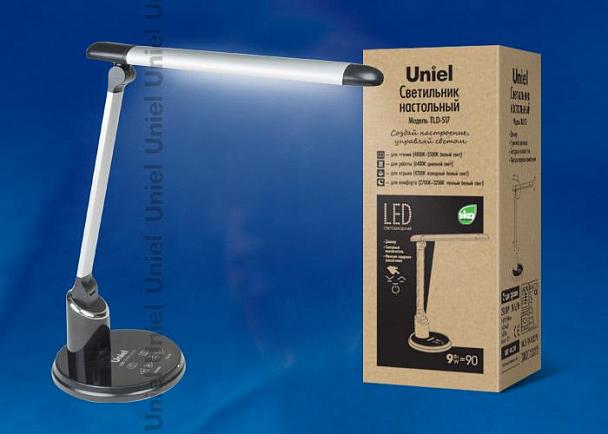 Купить Настольная лампа (09107) Uniel TLD-517 Silver-Black/LED/900Lm/2700-6400K/Dimmer