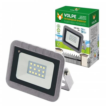 Купить Прожектор светодиодный (UL-00003347) Volpe 10W 6500К ULF-Q592 10W/DW Sensor IP65 220-240B Silver