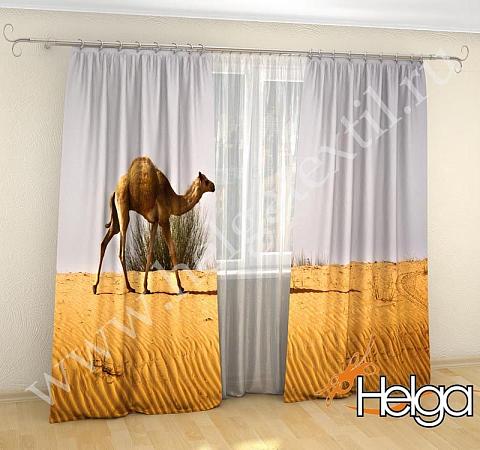 Купить Верблюд в пустыне арт.ТФА2565 (145х275-2шт) фотошторы  (штора Сатен ТФА)