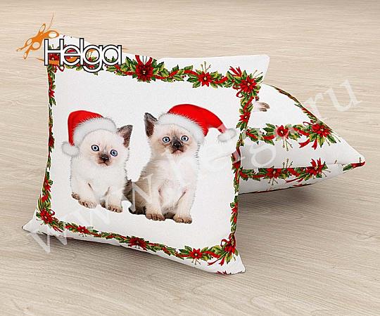 Купить Новогодние котята арт.ТФП5101 (45х45-1шт) фотоподушка (подушка Блэкаут ТФП)
