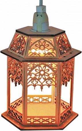 Купить Деревянная световая фигура, 1 лампа накаливая, цвет свечения: теплый белый,  13,5*11,5*19, шнур 1,5 м , IP20, LT093