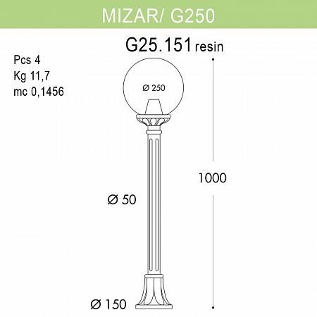 Купить Уличный светильник Fumagalli Mizar.R/G250 G25.151.000.BYE27