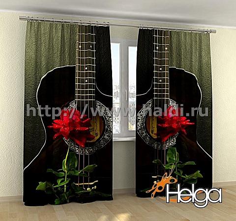 Купить Гитара и роза арт.ТФА3759 v2 (145х275-2шт) фотошторы (штора Габардин ТФА)