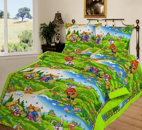 Купить Комплект постельного белья в детскую кроватку, бязь "Люкс" (В гостях у сказки)