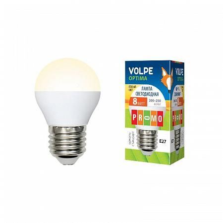 Купить Лампа светодиодная (UL-00001780) E27 8W 3000K шар матовый LED-G45-8W/WW/E27/FR/O