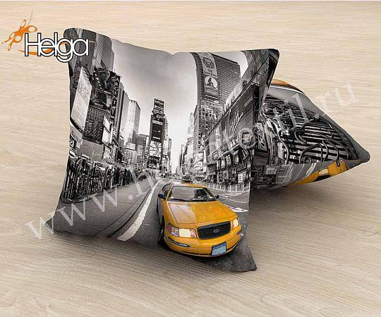 Купить Такси в Нью-Йорке арт.ТФП2090 v1 (45х45-1шт) фотоподушка (подушка Сатен ТФП)