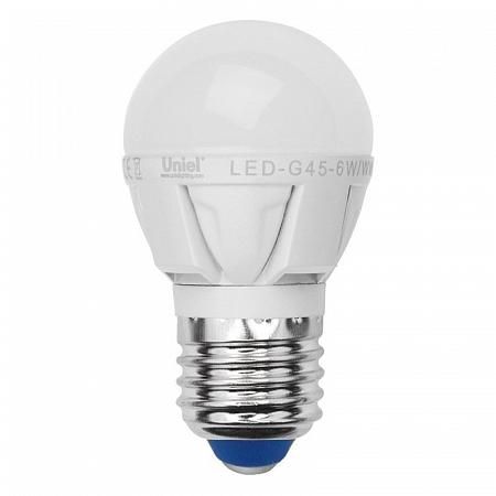 Купить Лампа светодиодная (07906) E27 6W 3000K шар матовый LED-G45-6W/WW/E27/FR ALP01WH
