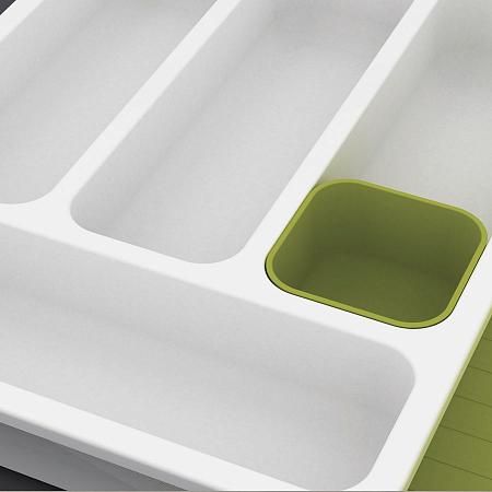 Купить Органайзер для столовых приборов drawerstore™ раздвижной белый/зеленый